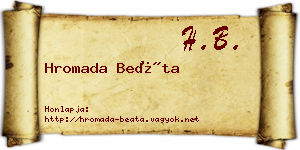 Hromada Beáta névjegykártya